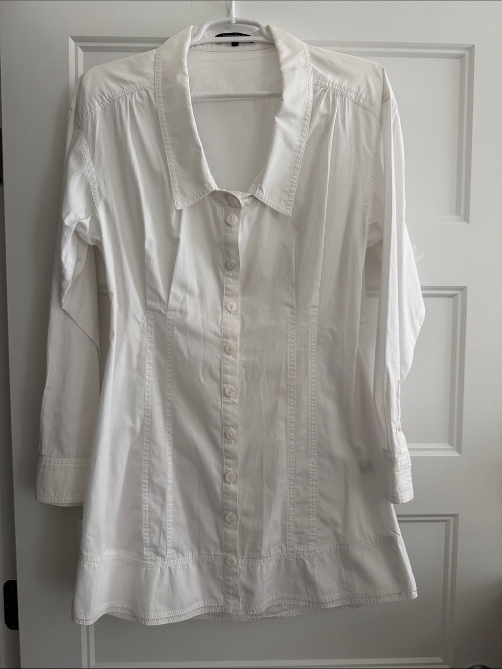 Nanette Lepore White Button-Down Tunic Shirt